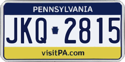 PA license plate JKQ2815