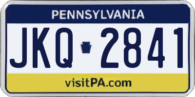 PA license plate JKQ2841