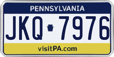 PA license plate JKQ7976