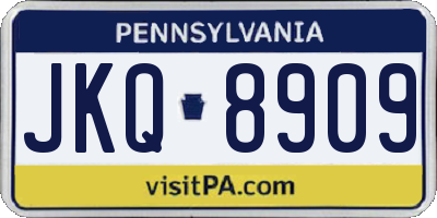 PA license plate JKQ8909