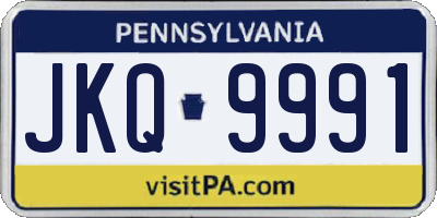 PA license plate JKQ9991