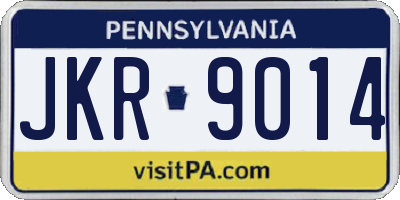 PA license plate JKR9014