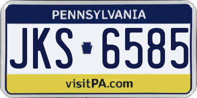 PA license plate JKS6585