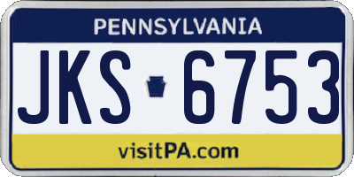 PA license plate JKS6753