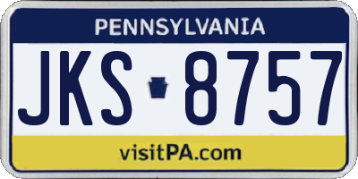 PA license plate JKS8757
