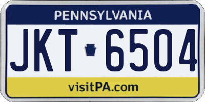 PA license plate JKT6504
