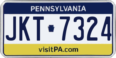 PA license plate JKT7324