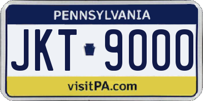 PA license plate JKT9000