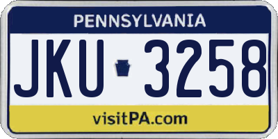 PA license plate JKU3258