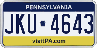 PA license plate JKU4643