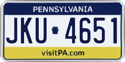 PA license plate JKU4651