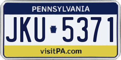 PA license plate JKU5371