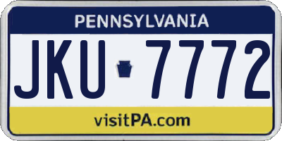 PA license plate JKU7772