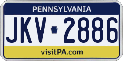 PA license plate JKV2886