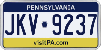 PA license plate JKV9237