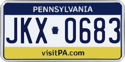 PA license plate JKX0683