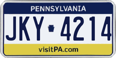 PA license plate JKY4214