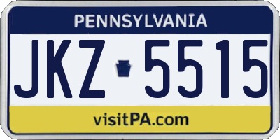 PA license plate JKZ5515