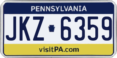 PA license plate JKZ6359