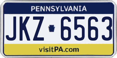 PA license plate JKZ6563