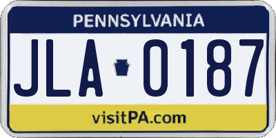 PA license plate JLA0187