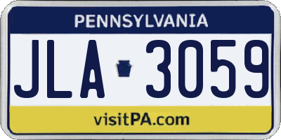 PA license plate JLA3059