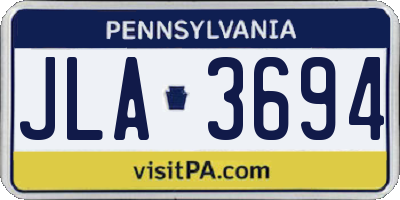 PA license plate JLA3694