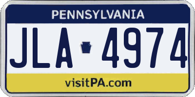 PA license plate JLA4974