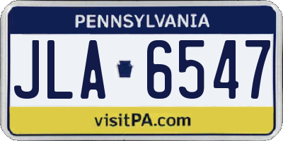 PA license plate JLA6547