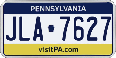 PA license plate JLA7627