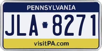 PA license plate JLA8271