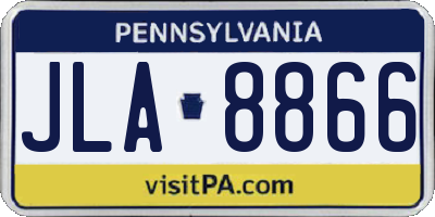 PA license plate JLA8866