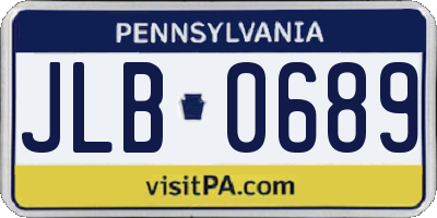 PA license plate JLB0689
