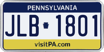 PA license plate JLB1801