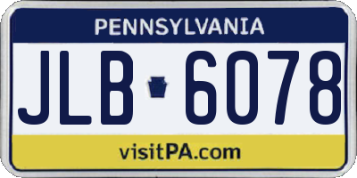 PA license plate JLB6078