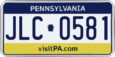 PA license plate JLC0581