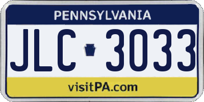 PA license plate JLC3033