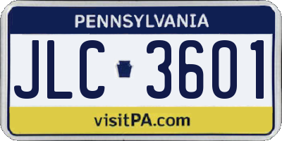 PA license plate JLC3601