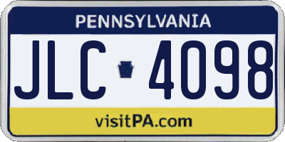 PA license plate JLC4098