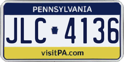 PA license plate JLC4136