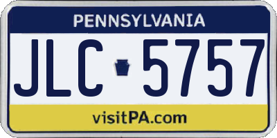 PA license plate JLC5757