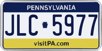 PA license plate JLC5977