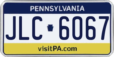PA license plate JLC6067