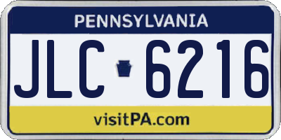 PA license plate JLC6216