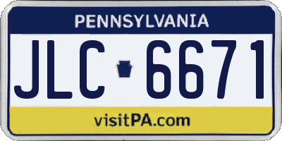 PA license plate JLC6671