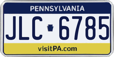 PA license plate JLC6785
