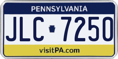 PA license plate JLC7250