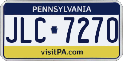 PA license plate JLC7270