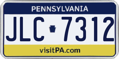 PA license plate JLC7312