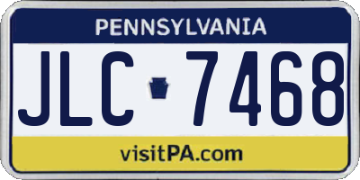 PA license plate JLC7468